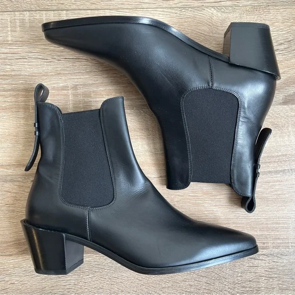 Frame Le Lexington Black Boots Chelsea Bootie Sleek Ankle Boot 7.5 NEW NWT - Picture 3 of 9